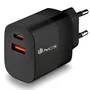 NGS Cargador de Pared BUD45W 45W Dual USB-C y USB-A Negro
